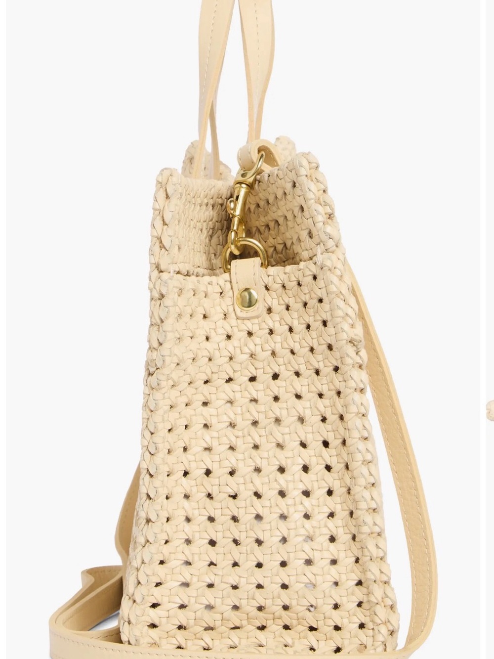 Clare V Natural Woven Straw Tote with Leather Handles - Picture 5 of 5